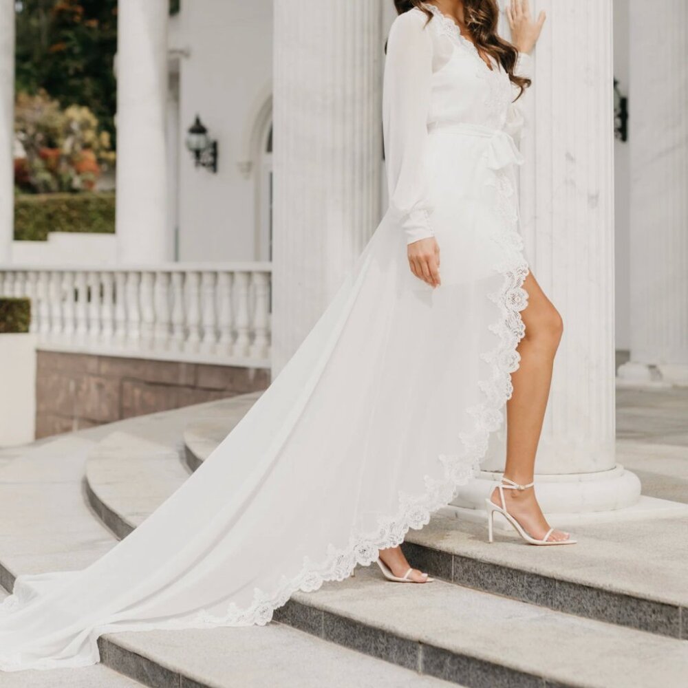 Vivian Lace Trim Maxi With Train - Includes Slip